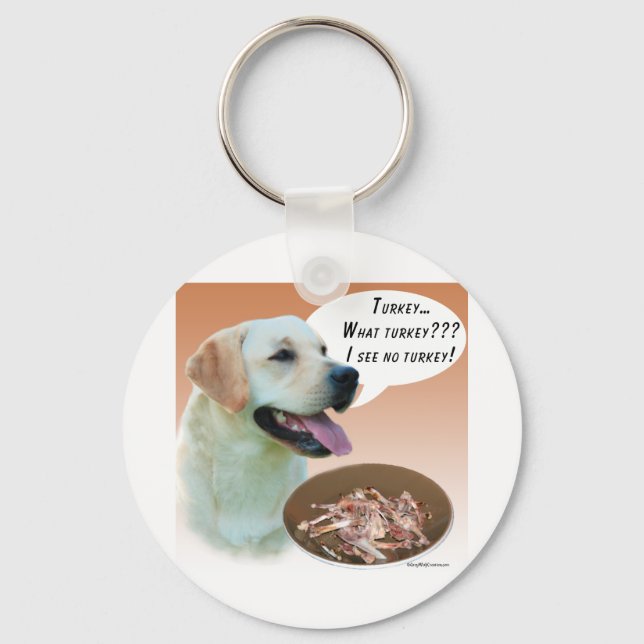 Labrador Retriever (yellow) Turkey Keychain (Front)