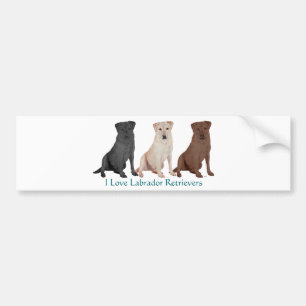 Labrador Retrievers - 3 Colors to Love Bumper Sticker