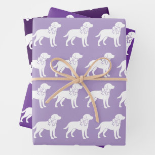 Labrador Retrievers Dog Gift Bow Pattern Wrapping Paper Sheets