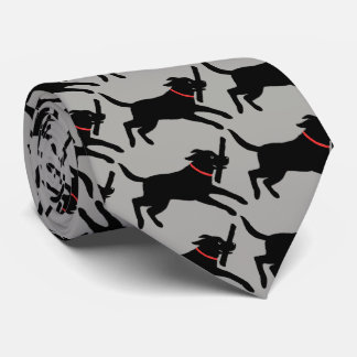 Labrador Retrievers Dog Pattern Black Lab Running Tie