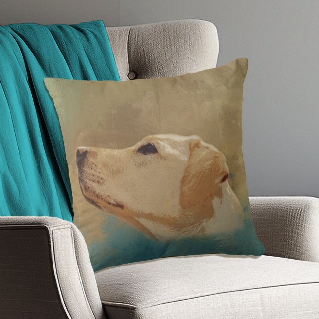 Labrador Retrievers: Dog Pet Lovers Yellow Lab Throw Pillow (Creator Uploaded)