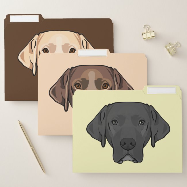 Labrador Retrievers Dogs Design File Folders Set