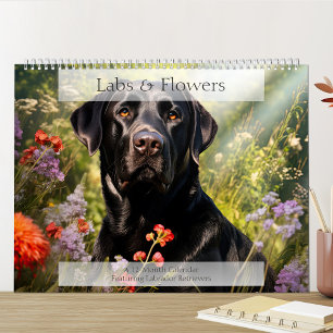 Labrador Retrievers Floral Calendar