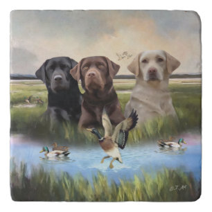 Labrador Retrievers, (Hunting dogs)  Trivet