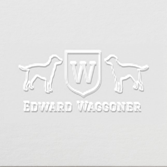 Labrador Retrievers Initial Monogram Crest Name #2 Embosser (Design)