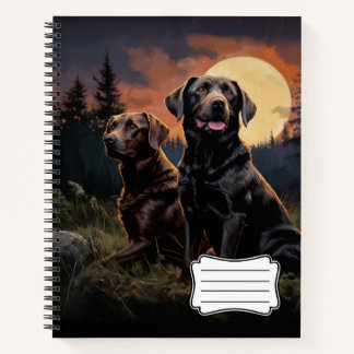 Labrador retrievers on a moonlit night  notebook