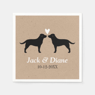 Labrador Retrievers Wedding Couple Personalized Paper Napkins