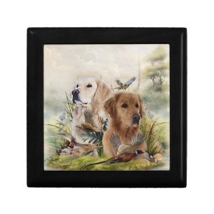 Labrador Retrievers with Pheasant ,Art Gift Box