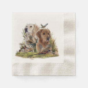 Labrador Retrievers with Pheasant ,Art  Napkins