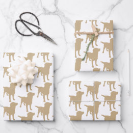 Labrador Retrievers Yellow Dog Pattern Wrapping Paper Sheets