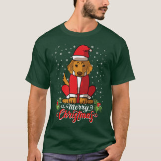 Labrador Retriver Dog Greets Merry Christmas Santa T-Shirt