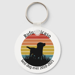 Labrador Retro Sunset Personalized Keychain