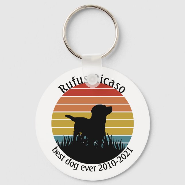 Labrador Retro Sunset Personalized Keychain (Front)