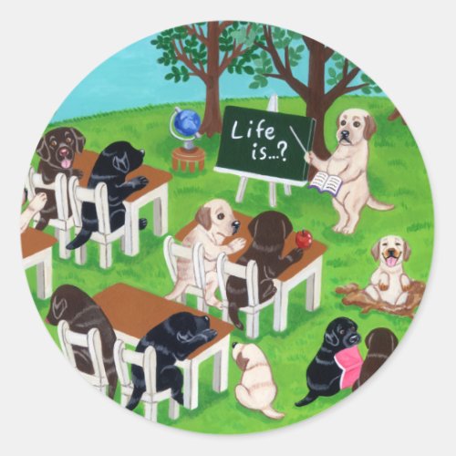 Labrador School Classic Round Sticker