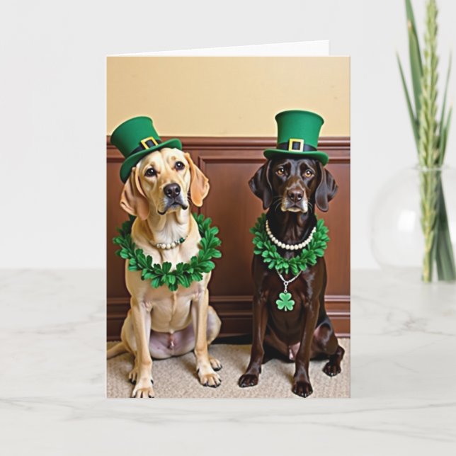 Labrador Shamrock Pattern Card (Front)