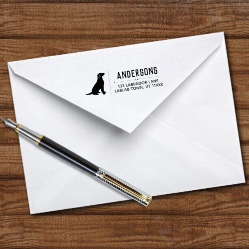 Labrador Sitting Outline Return Address Self_inking Stamp