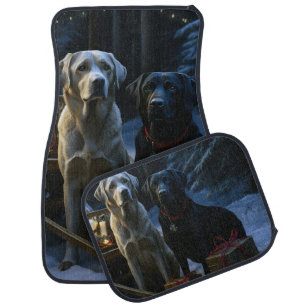 Labrador Snowy Sleigh Christmas Decor Car Floor Mat