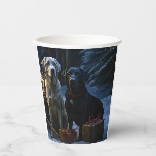 Labrador Snowy Sleigh Christmas Decor  Paper Cups