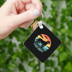Labrador Spirit Animal Vintage & Retro Sunset Labr Keychain