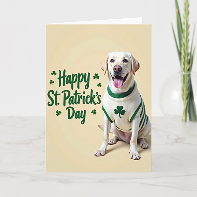 Labrador St Patricks Day Faux Gold Card (Front)