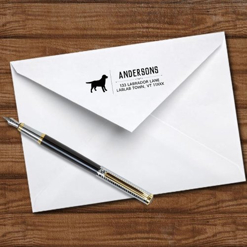 Labrador Standing Outline Return Address Self_inking Stamp