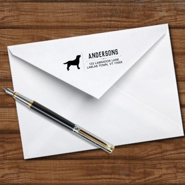 Labrador Standing Outline Return Address Self-inking Stamp
