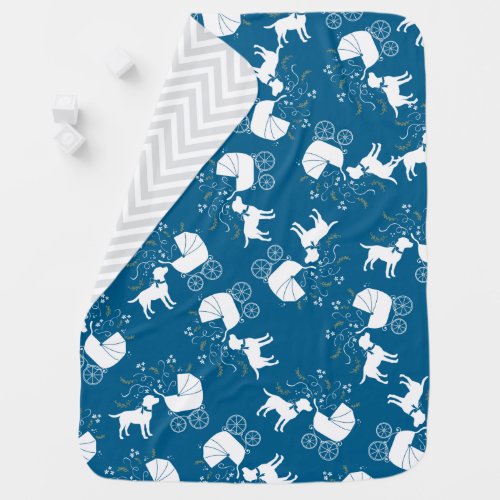 Labrador Theme _ Dog Baby Shower Blue Lab Baby Blanket