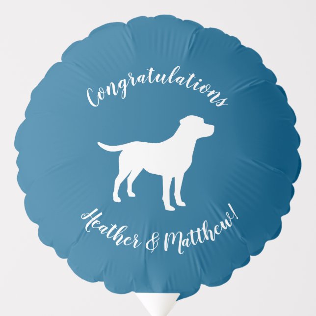 Labrador Theme - Dog Baby Shower Blue Lab Balloon (Front)