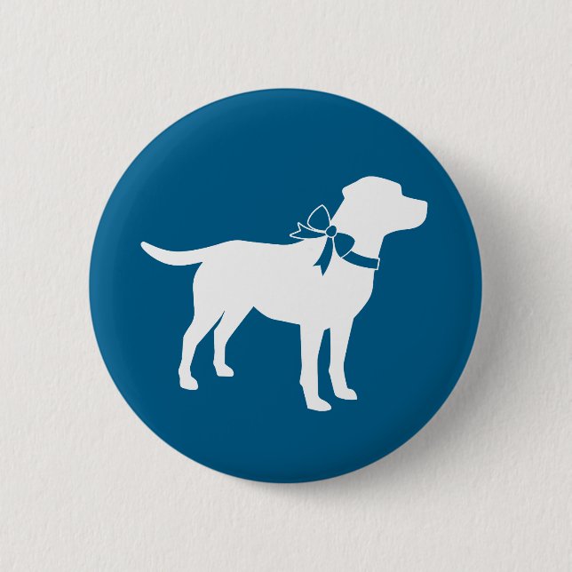 Labrador Theme - Dog Baby Shower Blue Lab Button (Front)