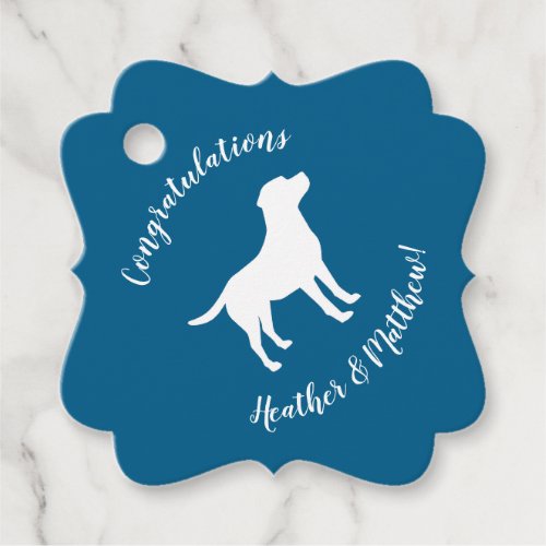 Labrador Theme _ Dog Baby Shower Blue Lab Favor Tags