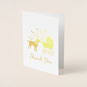 Labrador Theme - Dog Baby Shower Blue Lab Foil Card