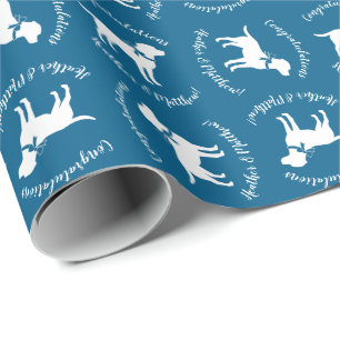 Labrador Theme - Dog Baby Shower Blue Lab Wrapping Paper