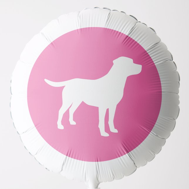 Labrador Theme Dog Baby Shower Pink Lab Balloon (Front)