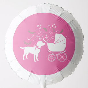 Labrador Theme Dog Baby Shower Pink Lab Balloon