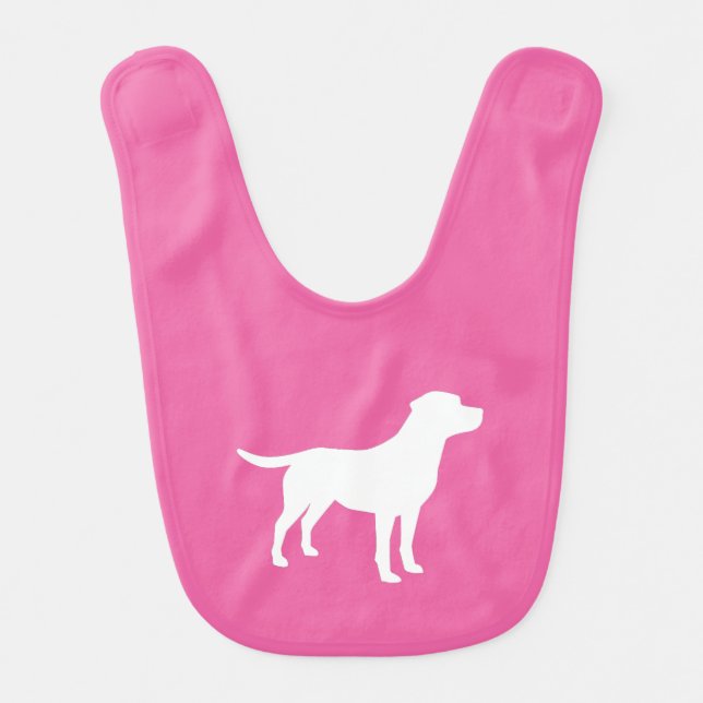 Labrador Theme Dog Baby Shower Pink Lab Bib (Front)