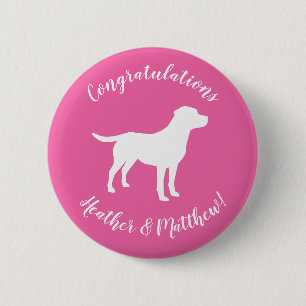 Labrador Theme Dog Baby Shower Pink Lab Button