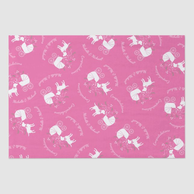 Labrador Theme Dog Baby Shower Pink Lab Tissue Paper (Front)