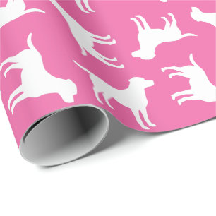 Labrador Theme Dog Baby Shower Pink Lab Wrapping Paper