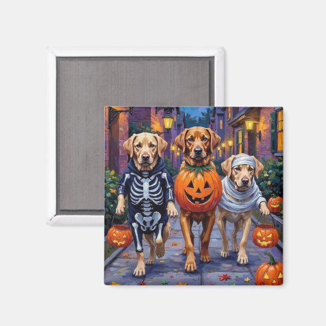 Labrador Trick-or-Treating in Halloween Costumes Magnet (Front/Back)
