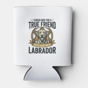 Labrador True Friend Vintage Dog Lover Design_1 Can Cooler