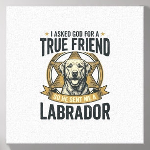 Labrador True Friend Vintage Dog Lover Design_1 Canvas Photo Tile