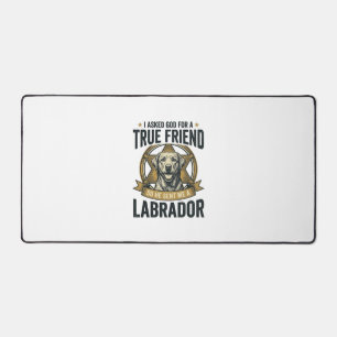 Labrador True Friend Vintage Dog Lover Design_1 Desk Mat