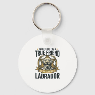Labrador True Friend Vintage Dog Lover Design_1 Keychain