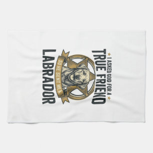 Labrador True Friend Vintage Dog Lover Design_1 Kitchen Towel