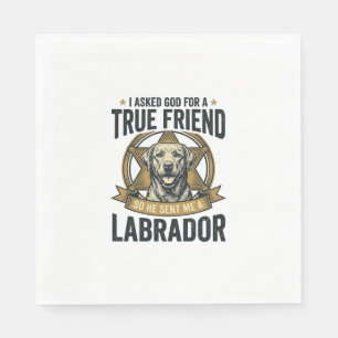 Labrador True Friend Vintage Dog Lover Design_1 Napkins