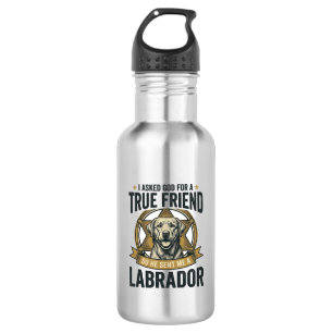 Labrador True Friend Vintage Dog Lover Design_1 Stainless Steel Water Bottle