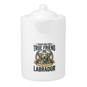 Labrador True Friend Vintage Dog Lover Design_1 Teapot