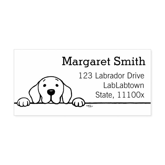 Labrador Watching You Return Address Rubber Stamp (Imprint)