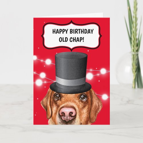 Labrador wearing top hat British old chap humor Card