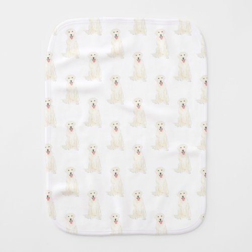 Labrador White Baby Burp Cloth